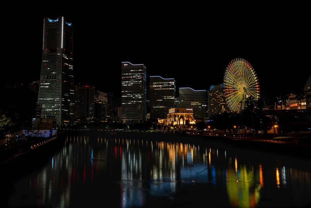万国橋から撮影したみなとみらいの夜景